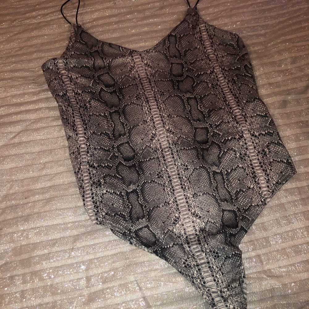 Black and white snake skin bodysuit